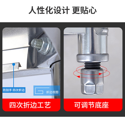 304不锈钢厨房置物架家用2两层落地碗架烤箱阳台收纳微波炉储物架 - 图3