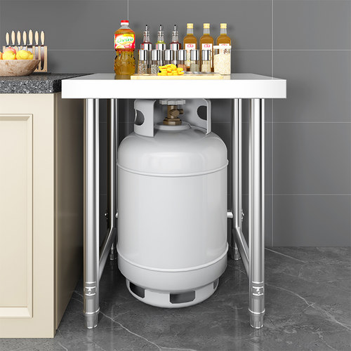 单层煤气罐架子厨房不锈钢切菜桌面正方形一层煤气灶台家用工作台 - 图2