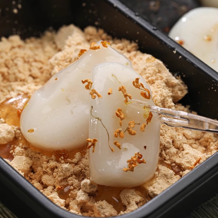 糯叽叽零食糕点红糖糯米糍粑纯手工即食沾粉麻糍黄豆粉麻薯桂花糕 - 图2