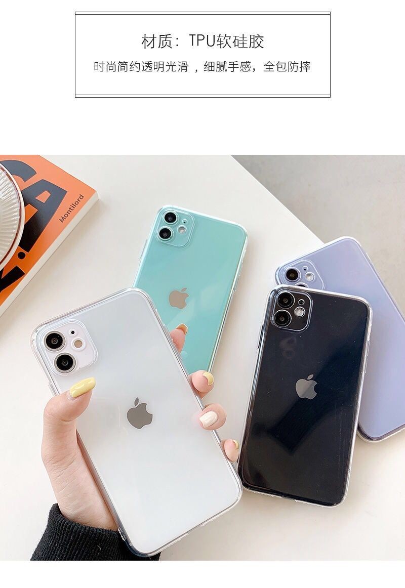 高级感14promax手机壳苹果15plus透明软套13mini高清iphone11/12防摔壳XR创意XS时尚7/8简约全包SE2/3保护壳6-图1