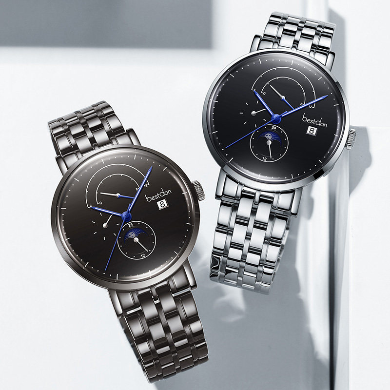 邦顿男士全自动简约防水钢带机械表 bestdon帝瑞国产腕表