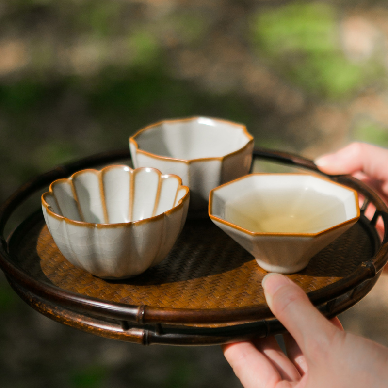 红英陶瓷景德镇汝窑陶瓷功夫茶盏主人杯汝瓷手工茶杯瓷品茗杯单杯