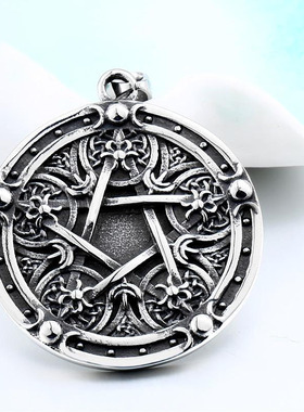 欧美个性五角星钛钢不掉色吊坠男