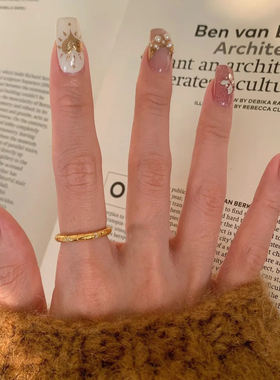 复古轻奢铝合金戒指女百搭时尚个性简约气质S925镀银小众指环叠戴