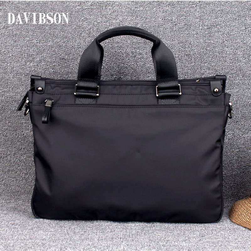 新款横款商务休闲手提包尼龙帆布包 迪威邦森男士包袋
