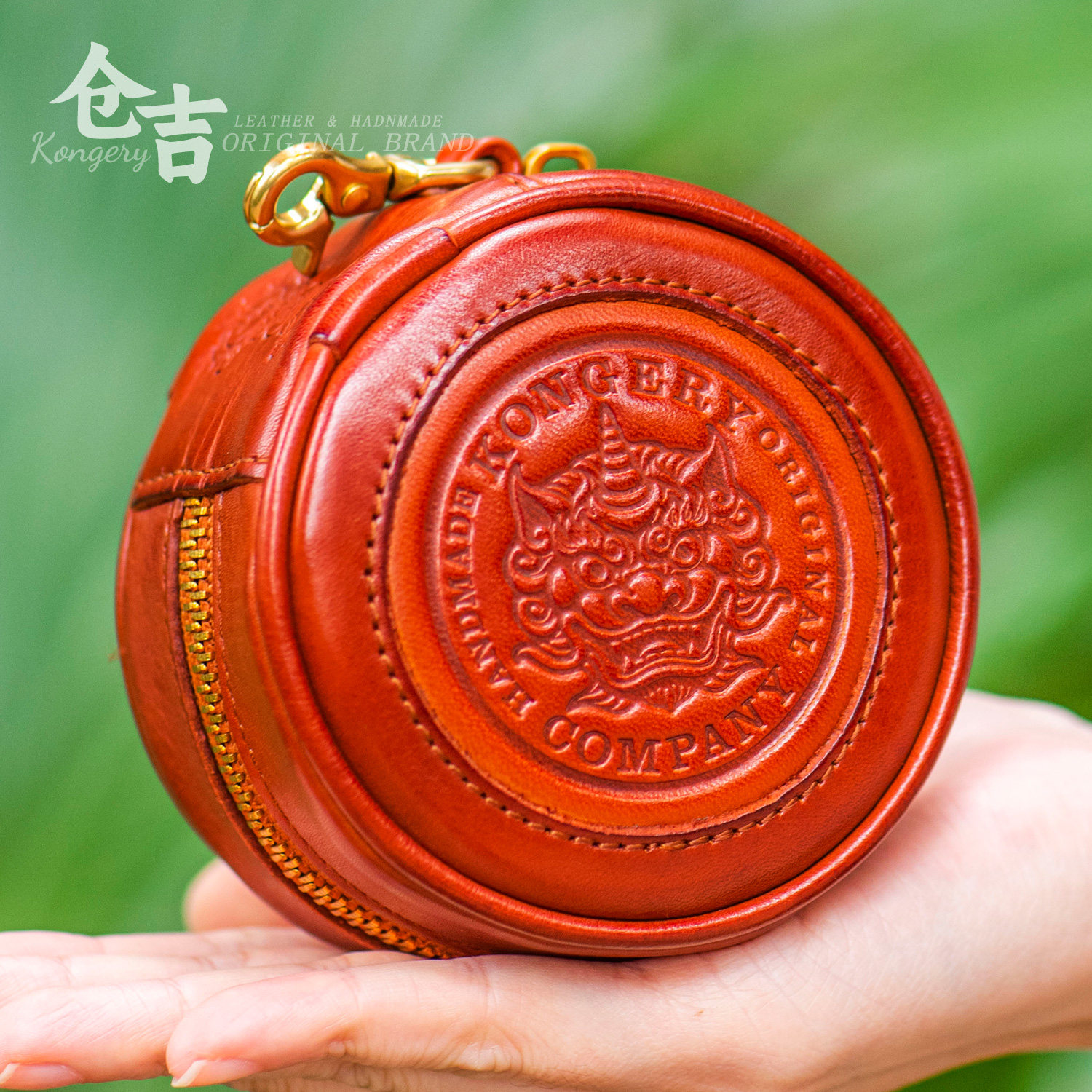 【至尊貔貅】手串收纳包！仓吉手工头层牛皮小圆包腰包核桃文玩包,淘宝优惠券,粉丝福利购,淘宝优惠卷