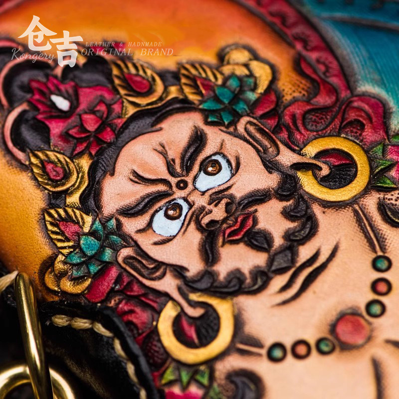 皮雕财神！手工钱包！仓吉男女长款拉链包牛皮包复古真皮手拿包,淘宝优惠券,粉丝福利购,淘宝优惠卷