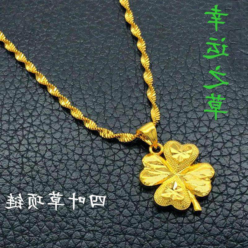 bq??越南精品纯金色沙金k999女吊坠 贝茜项链