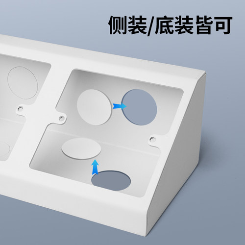实验室插座底盒试验台展台86明装不锈钢转角三角斜面岛式插座盒 - 图2