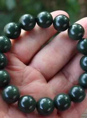 天然新疆和田玉塔青手链