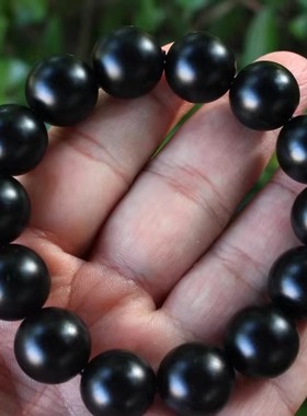 天然新疆和田玉墨玉黑羊脂手链