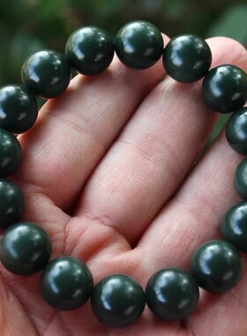 天然新疆和田玉塔青手链