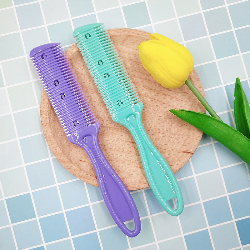 削发梳子头发去薄家用打薄削发刀修剪器双面儿童安全理发刀片 - 图1