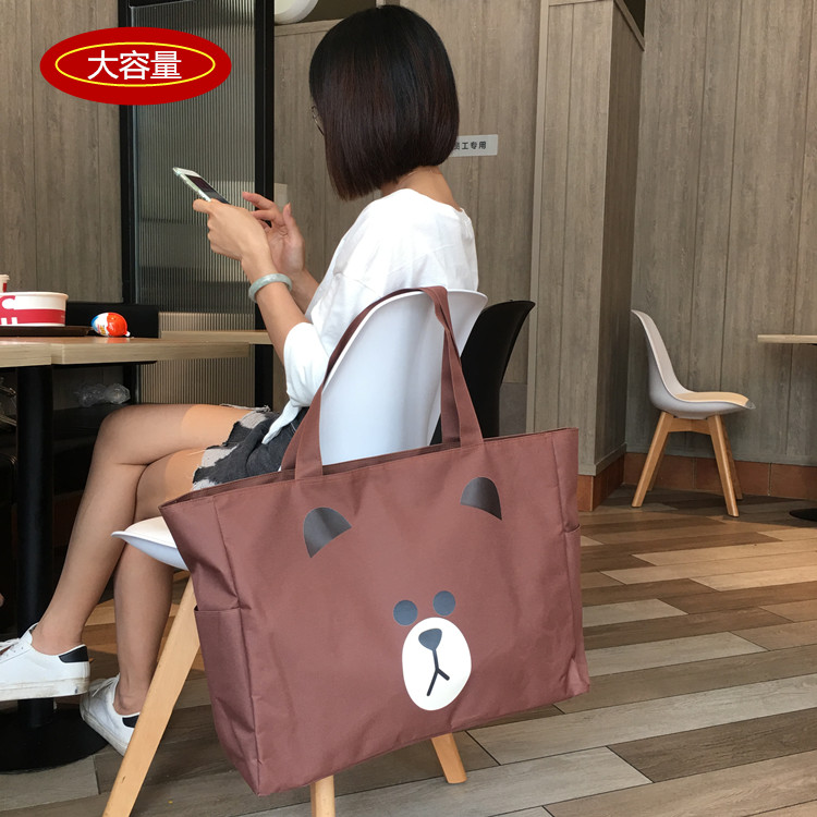 超大容量女包防水單肩手提袋帆布旅行袋環保購物袋時尚潮流健身包