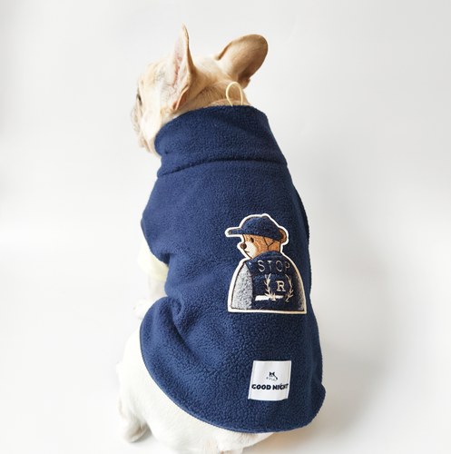 GOODNIGHT晚安法斗巴哥恶霸宠物衣服保暖摇粒绒高领外套法斗衣服 - 图1