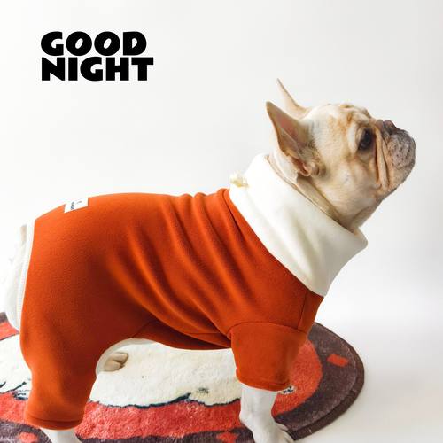 Goodnight晚安法斗巴哥恶霸宠物衣服法斗衣服保暖加厚定制四脚衣 - 图0