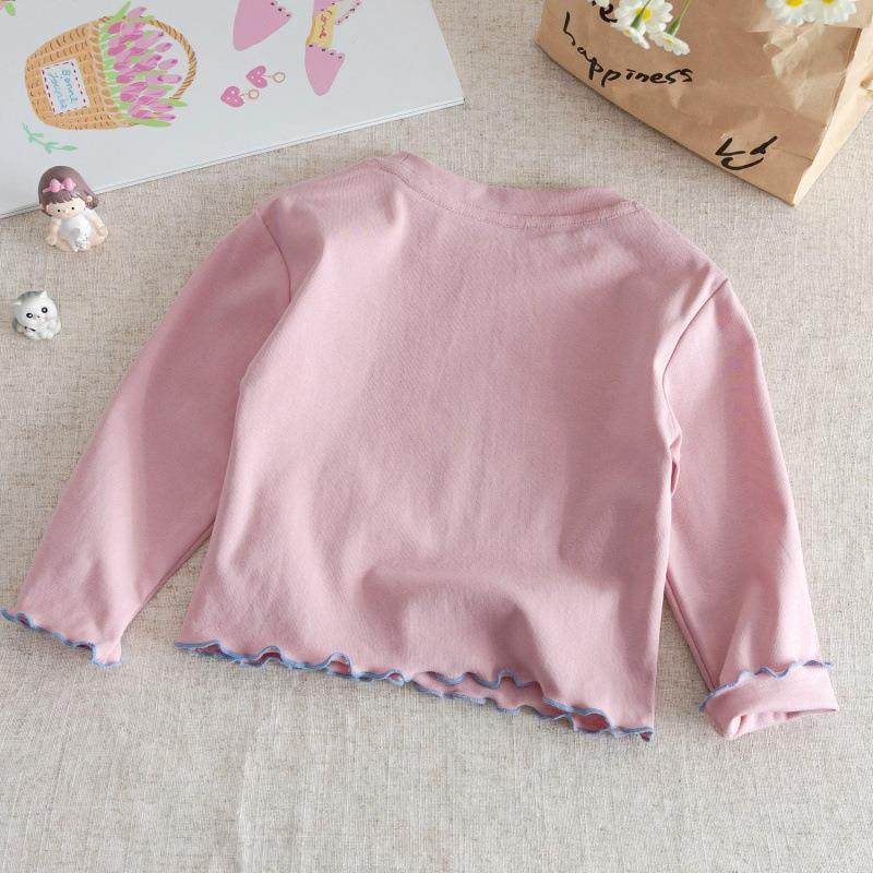 女童长袖T恤纯棉儿童花边圆领上衣宝宝中小童休闲百搭潮流打底衫,淘宝优惠券,粉丝福利购,淘宝优惠卷