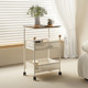 Wrought iron living room creamy style moving side table