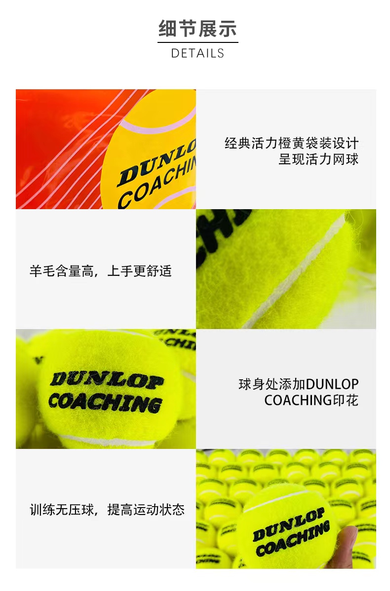 邓禄普dunlop成人无压训练网球-Coaching系列适合发球机使用 - 图3