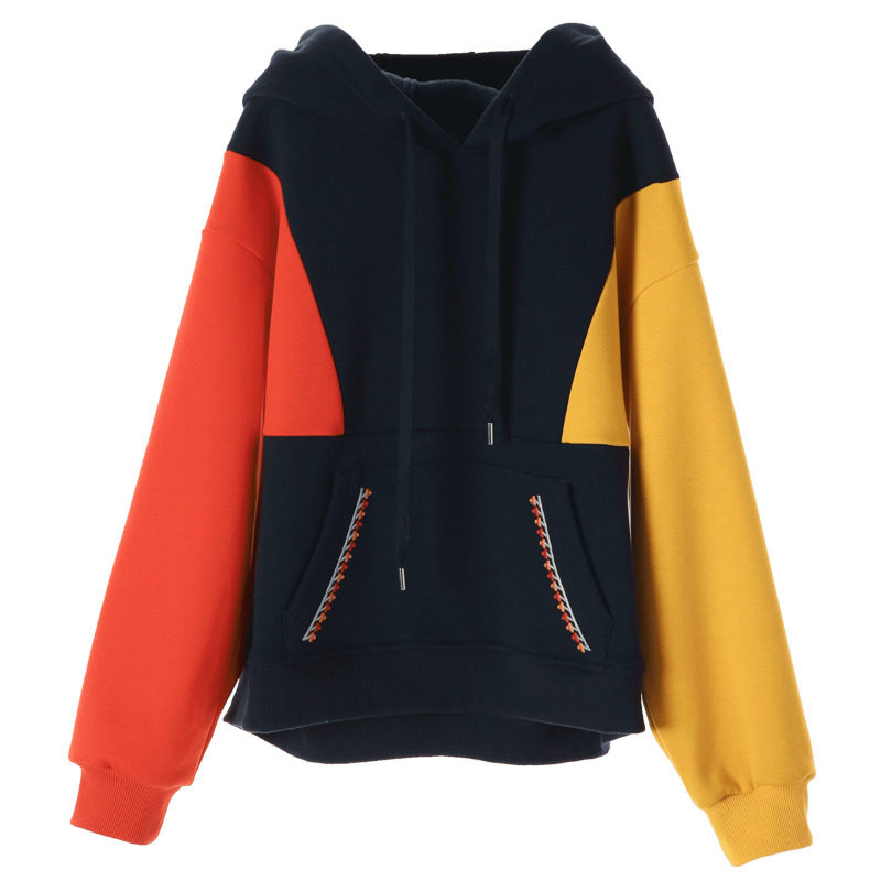 裂帛撞色连帽女2019秋装新款风卫衣 裂帛立天卫衣/绒衫