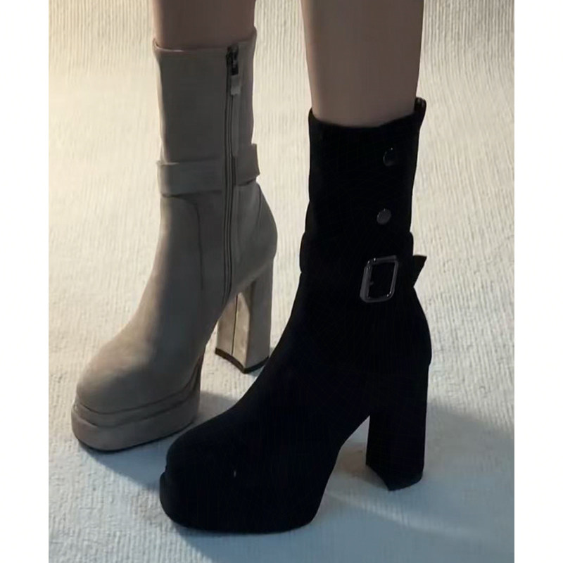 古早韩系高跟短靴女厚底粗跟百搭两穿瘦瘦靴增高显瘦小个子爆款,淘宝优惠券,粉丝福利购,淘宝优惠卷