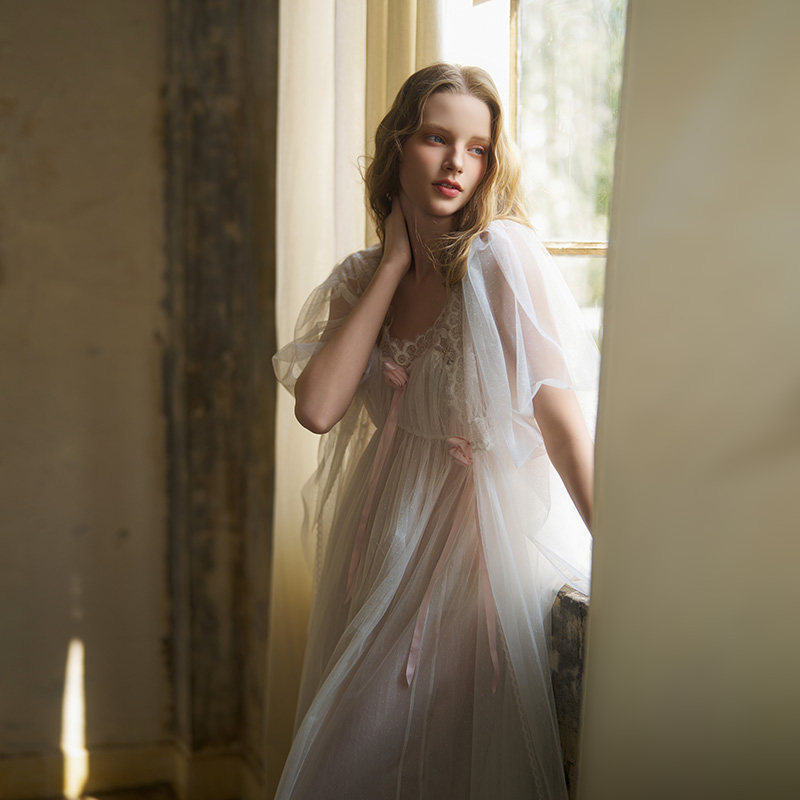 CA BRIDA【爱的梦纱】【黑标】新品浪漫皇式长拖尾薄纱睡袍P115D1,淘宝优惠券,粉丝福利购,淘宝优惠卷