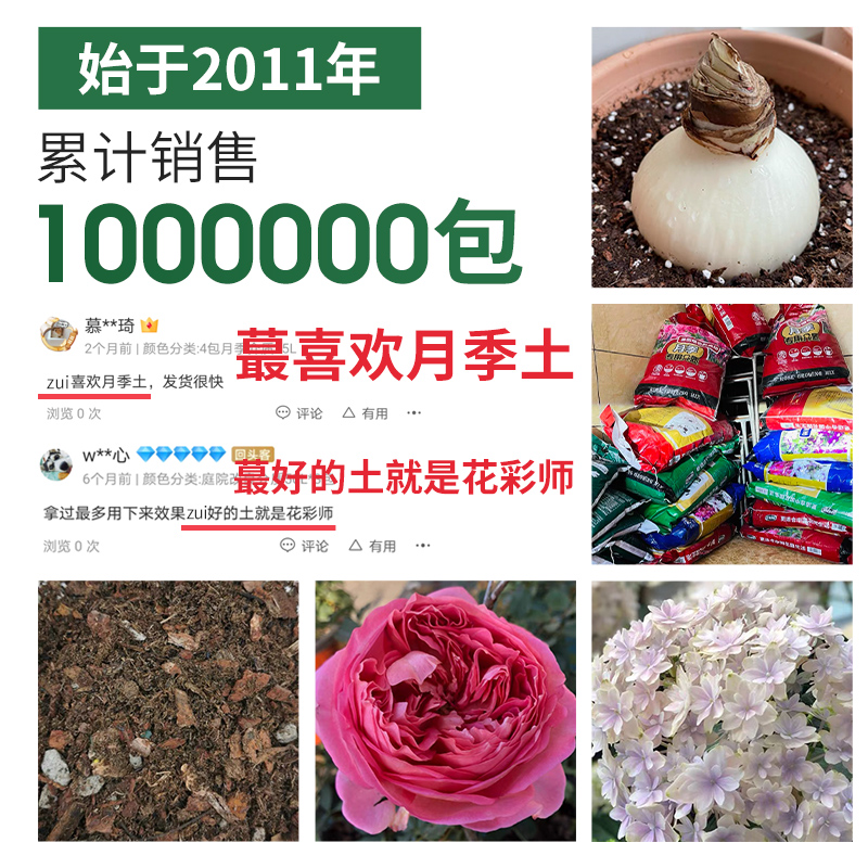 虹越花彩师营养土养花通用专用月季土种植土泥炭土种花粗颗粒花土 - 图2