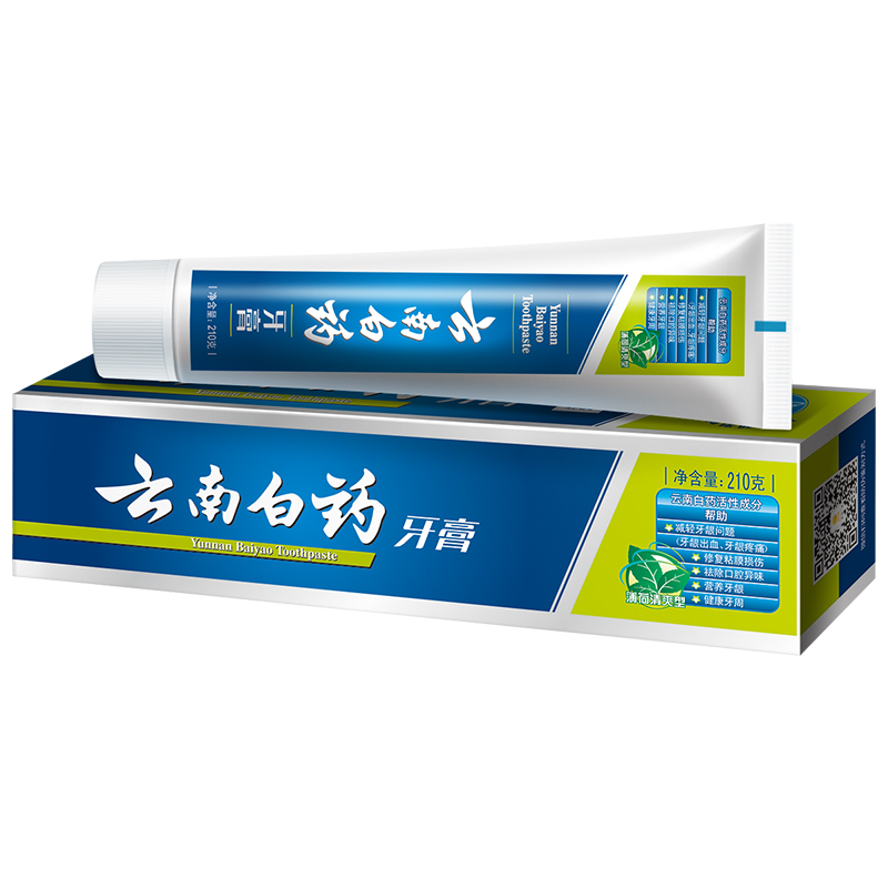 云南白药牙膏大规格230g家用薄荷清爽香型100g210g减轻牙龈问题 - 图1