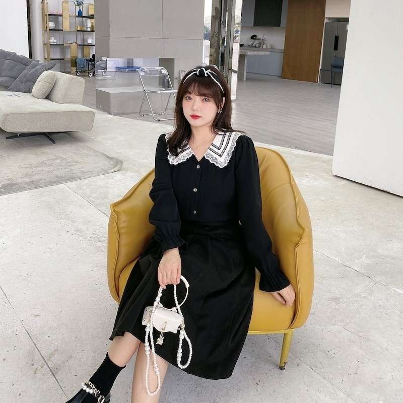 采多宝大码女装微胖mm2021冬季衬衫 caidoble采多宝蔡大码女装