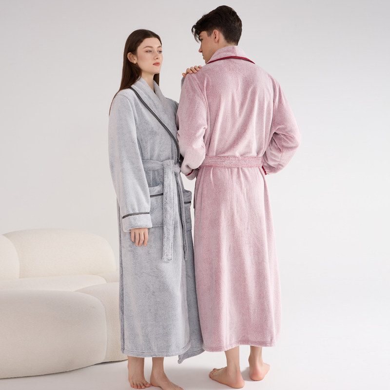 睡袍女冬季情侣法兰绒居家浴衣加长款绒浴袍男士春秋卧室睡衣晨袍,淘宝优惠券,粉丝福利购,淘宝优惠卷