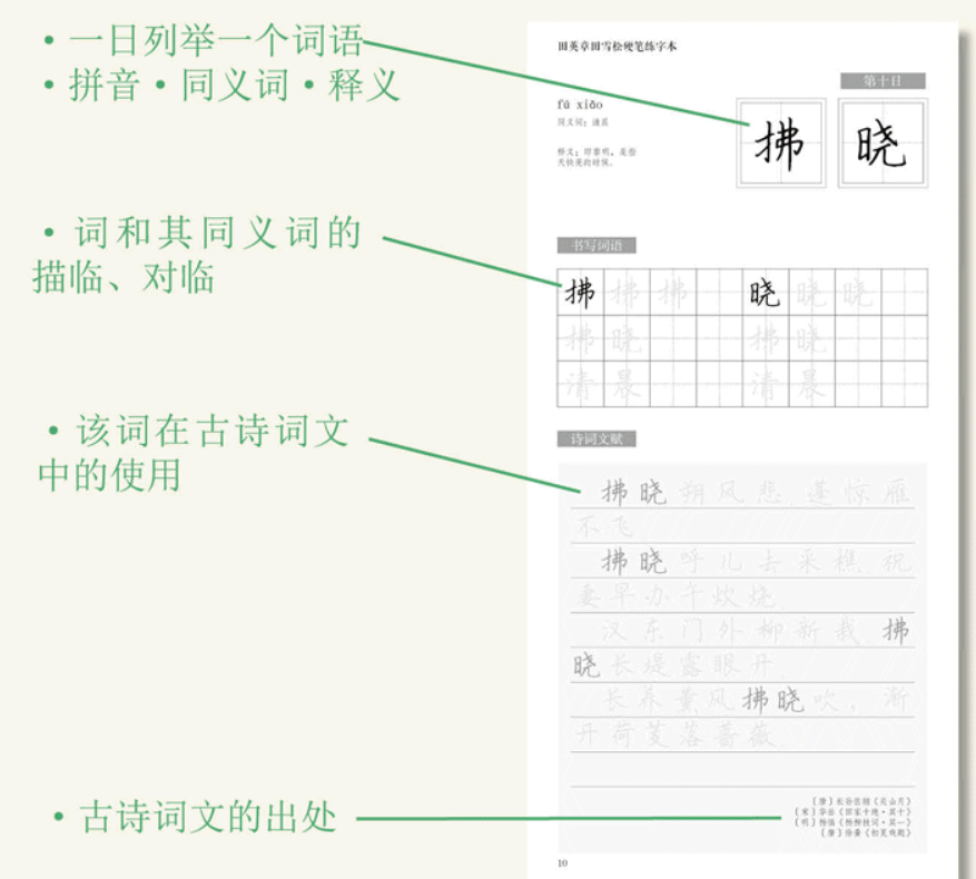 日日练田英章田雪松硬笔练字本一日一文字词句文诗词语硬笔楷书临描本钢笔楷书书法练习字帖成人书法楷书入门基础训练书籍正版-图3