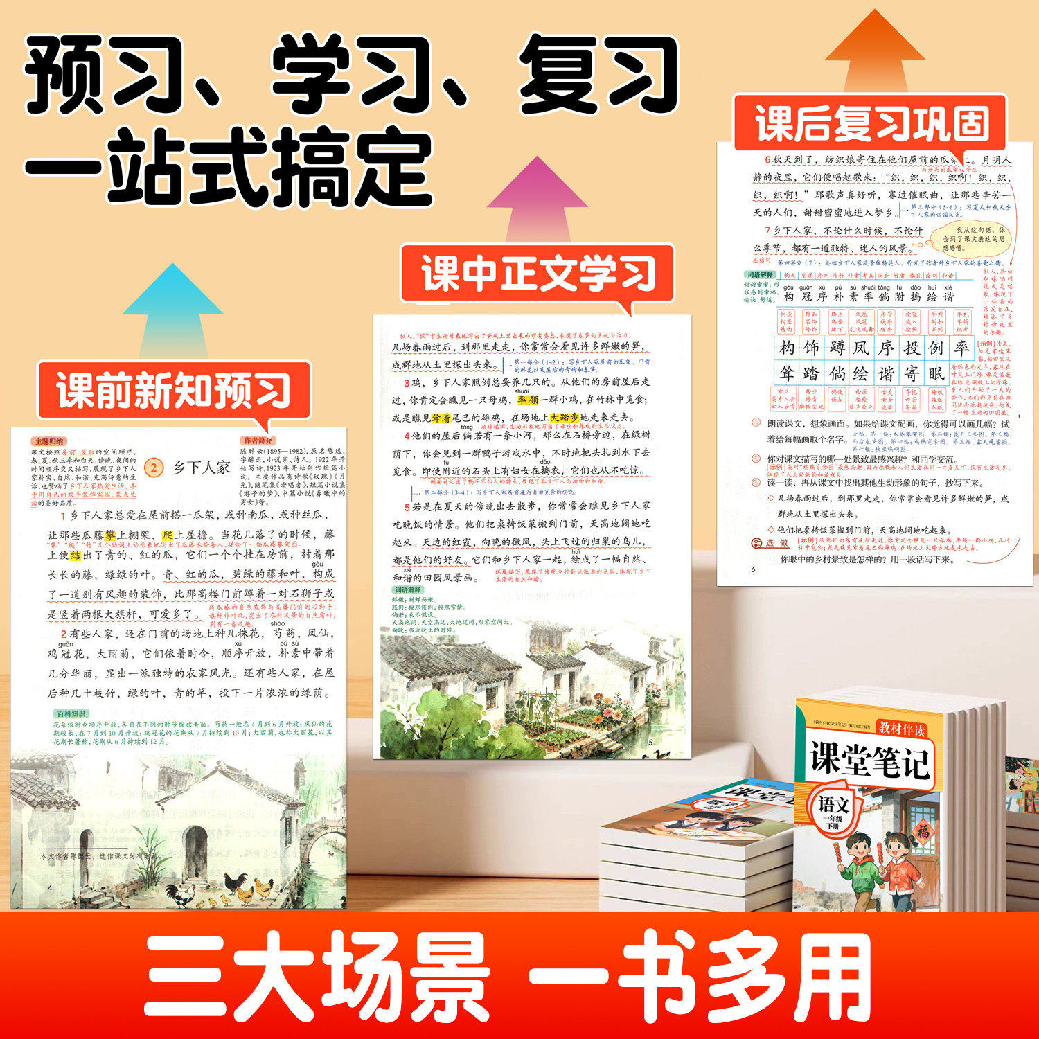 2025秋新版课堂笔记一二三四五六年级上册语文数学英语人教版黄冈学霸笔记随堂笔记小学生同步课本讲解教材全解暑假预习复习资料