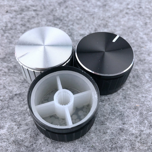 1号 黑色铝壳通用型音量开关旋钮 电位器旋钮帽 电位器帽 6mm轴芯 - 图0