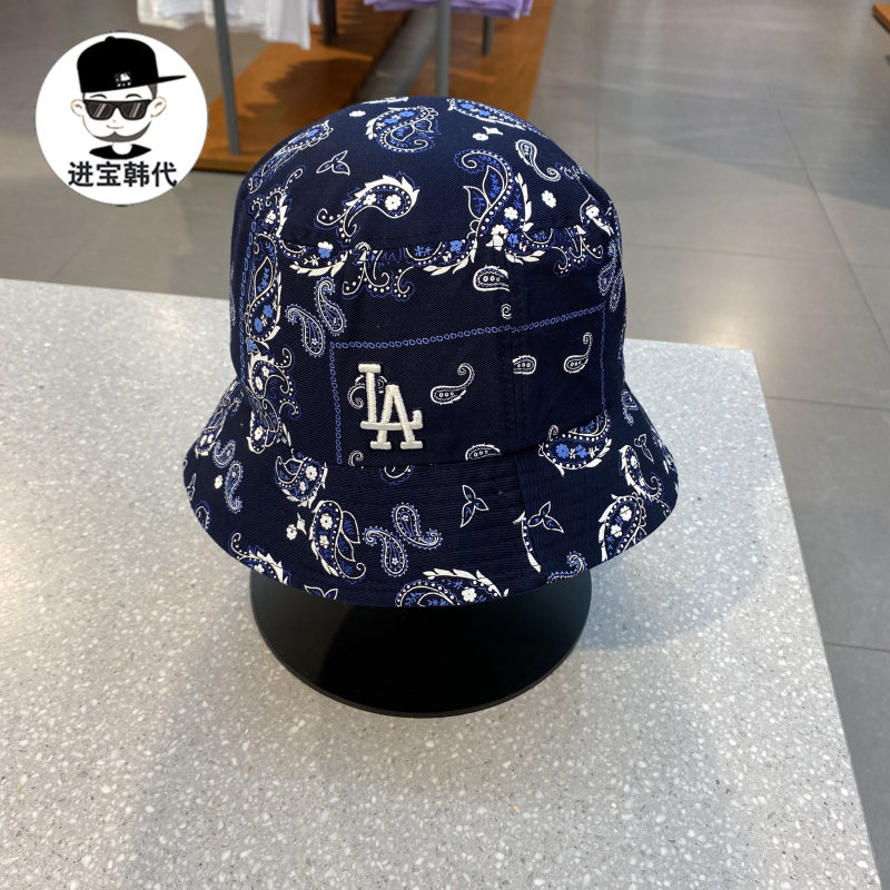 韩国mlb帽子腰果花男女渔夫帽气质防晒盆帽遮阳21新款正品cp37
