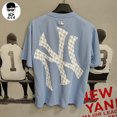 进宝家韩国mlb短袖新款夏背大标t恤la老花男女满标半袖上衣tsm2 虎窝淘