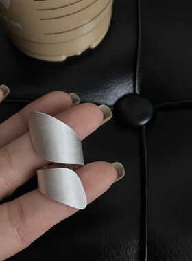 Gary的宝藏新款银色拉丝磨砂开口食指戒冷淡风欧美设计感夸张个性