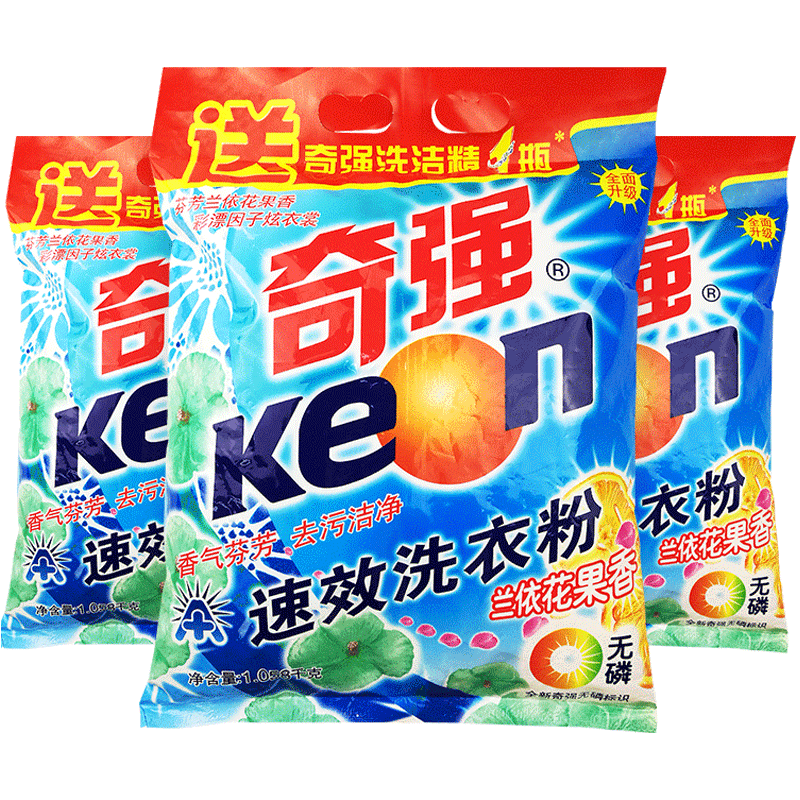 奇强花果香共6.3斤家庭装久洗衣粉 奇强洗衣粉