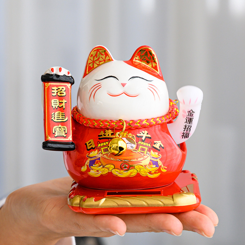 速发招财猫创意小摆件太能摇手汽车内饰自动招手店铺开业礼 - 图0