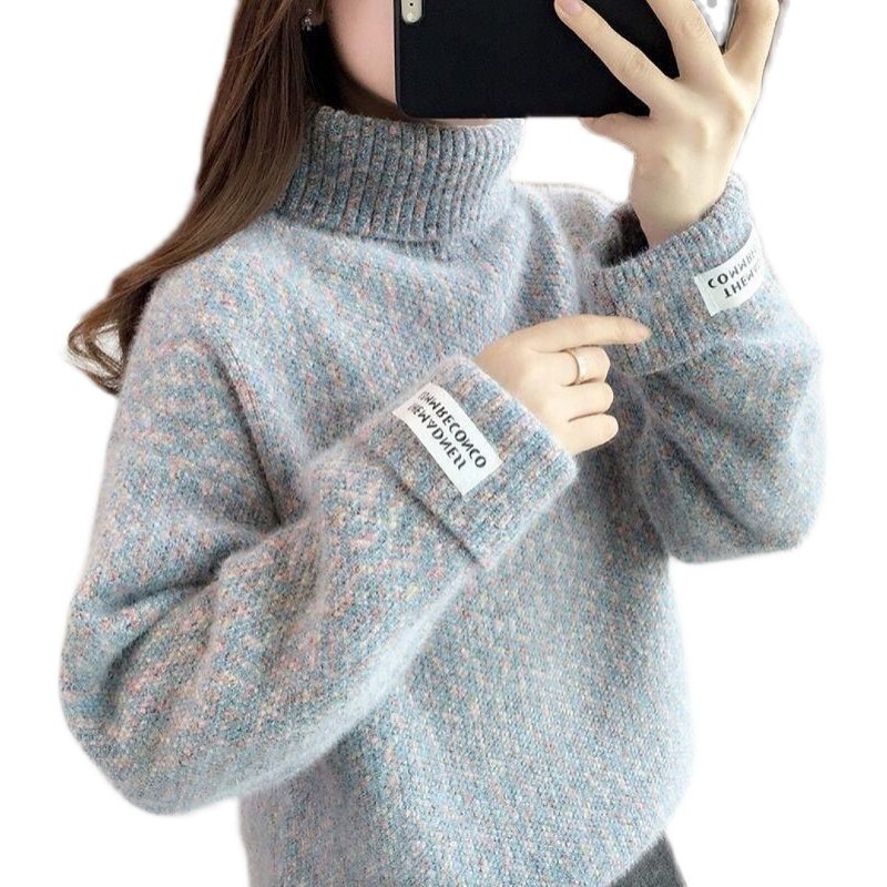 加绒加厚雪尼尔翻领纯色毛衣女秋冬新款宽松套头纯色外穿针织衫女,淘宝优惠券,粉丝福利购,淘宝优惠卷