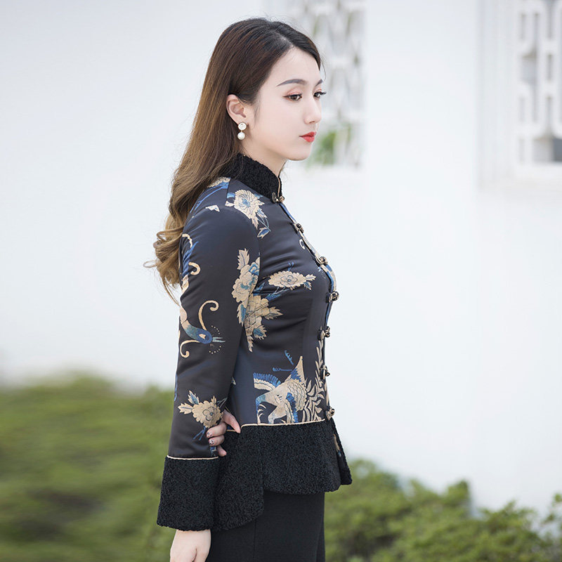 如意风改良唐装中式斜襟加厚棉衣 如意风棉衣/棉服