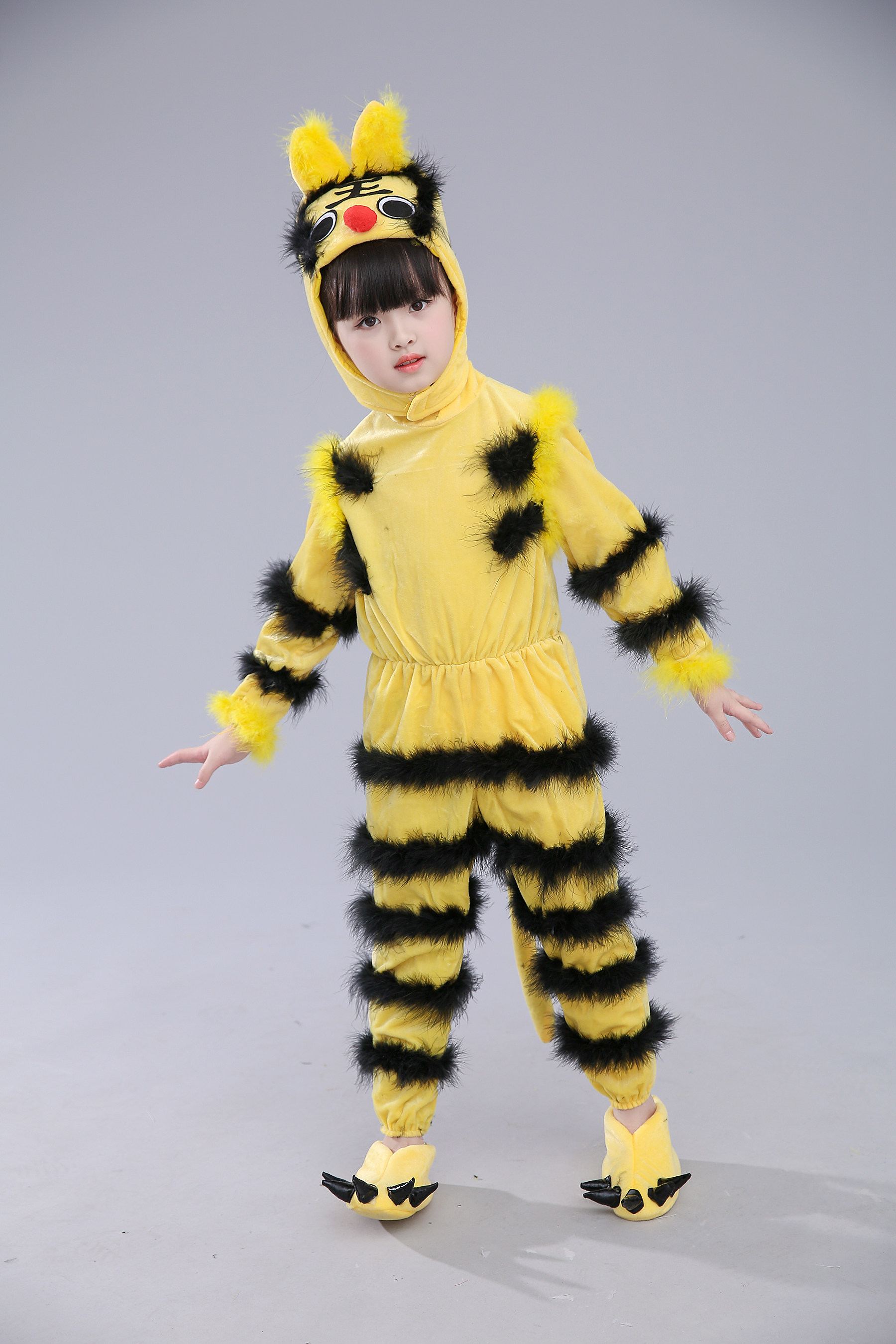 新款儿童动物舞蹈服老虎照镜子演出服虎虎生威镜子老虎表演服装