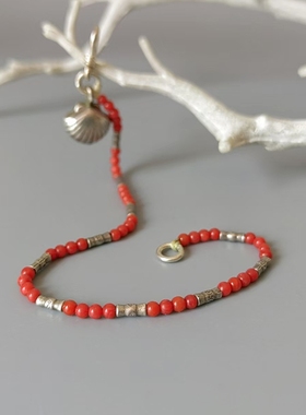 民族风简约深海宝石贝壳手链