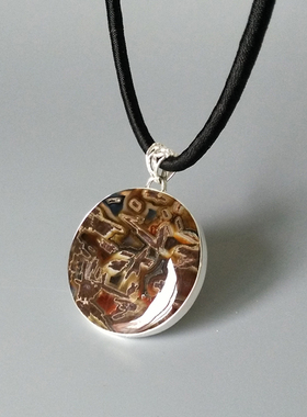 欧美INS纯银非洲玉髓宝石吊坠