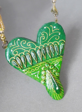 波西米亚风古典彩绘编织现货项链