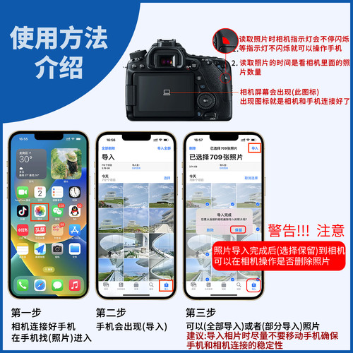 振发 适用于苹果手机连接佳能IXUS卡片CCD相机OTG转接头60 70 100 130 220 200 210IS内存读卡器直传器数据线 - 图2