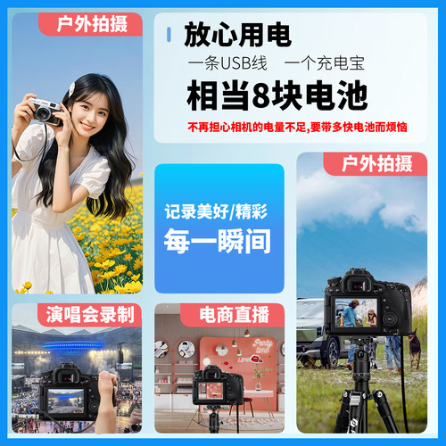 振发 适用于索尼NP-FZ100假电池相机A7M4外接电源A7M3 A7R3 A7M5 A7R4 ZV-E10M2直播适配器A7R5 A6600微单FX3 - 图2