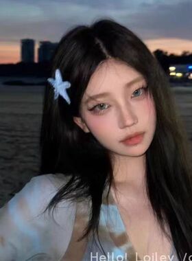 海边度假风蓝色海星发夹
