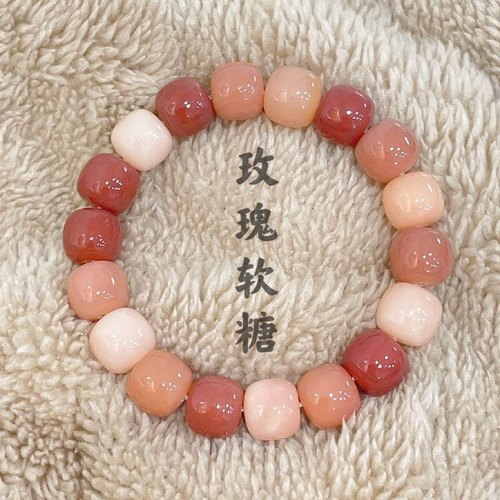 一念禅艺网红海盐蓝飘花菩提手串盘玩女孩子可变色菩提根文玩佛珠 - 图3