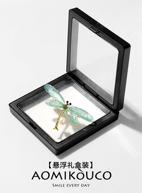 复古蓝色蜻蜓胸针珍珠别针配饰