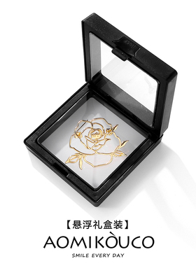 金色简约镂空玫瑰胸针高档女别针